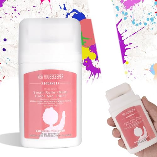 Wandfarbe Ausbessern Weiß 100ml,Wandreparatur Rollbürste mit Wandreparaturpaste,Wandfarbe roller Ausbesserungsfarbe,Wandfarbe Kleiner Roller für Innen zum Reparieren von Graffiti, Kratzern, Flecken