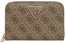 GUESS Laurel SLG Medium Zip Around Wallet Latte Logo