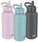 SHO Stainless Steel Guzzler Water Bottle with Straw Lid - Leakproof Dishwasher Safe BPA Free No Sweat Vacuum Insulated Double Walled Metal Flask 950ml & 1900ml 24 Hours Cold (Arctic Mist, 950ml)