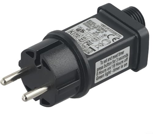 Transformateur 31 V 6 W, adaptateur d'alimentation IP44 avec fonction minuterie, 8 modèles d'adaptateur d'alimentation de transformateur LED pour lumières de Noël, lumières en filet