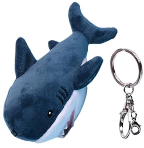JEWEDECO üsch Hai Schlüsselanhänger Weicher Blauer Schlüsselring Mit üßem Haifisch Design Für Taschen Rucksäcke Und Geldbörsen Kuscheltier Schlüsselanhänger