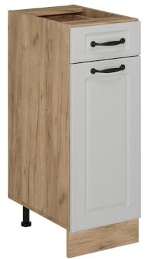 Vicco Küchenunterschrank R-Line, Weiß Landhaus, 30 cm ohne Arbeitsplatte