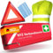 PURAHELP® KFZ Erste Hilfe Set Kombitasche inkl. Warndreieck & Warnweste [DIN 13164] - Auto Erste Hilfe Kit mit Verbandstasche - StVO Konform für 2025 - PKW Verbandskasten - First Aid Emergency Kit Car