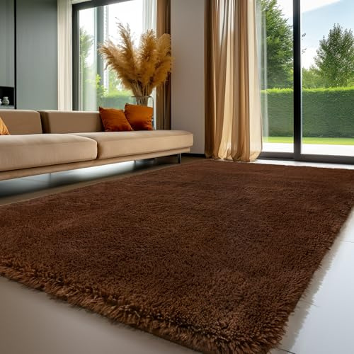 Sour Lemon Teppiche, 200 x 300 cm, braun, waschbar, rutschfest, zottelig-weich-flauschig, modern, für Wohn- und Schlafzimmer