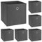 Murago - 6er Set Faltbox ca. 30x30x30 cm Anthrazit - Würfel Aufbewahrungsbox faltbar Aufbewahrungskörbe Dunkelgrau Grau Einschub Korb Boxen Box Stoff Regalkorb Klappbox
