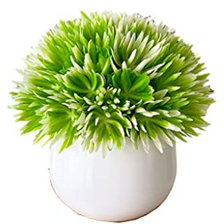JKJZSALJ Flores Artificiales, Plantas Artificiales en macetas pequeñas, para Escritorio de Oficina, decoración de casa de Campo, macetas Blancas, decoración de estantes de baño p,D