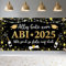 Banner ABI 2025 Schwarz Gold Deko, ABI 2025 Banner Deko, Alles Gute zum ABI 2025 Hintergrund, Graduation Decoration für Abschlussfeiern Abschlussparty 180cm x 90cm