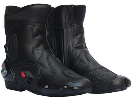 DHsdlpLU Stivali da Motocross per Moto da Cross, da Corsa, da Strada, da Uomo E da Donna, Impermeabili, Sportivi, Antiscivolo, Rinforzati, dal Design Confortevole.,Black-43