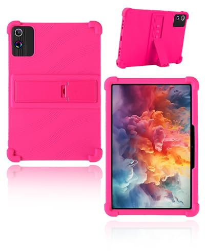 yystao Étui de protection pour tablette Android 14 MUISOO A10 10 pouces, coque en silicone souple compatible avec la tablette MUISOO A10, support réglable (rose)