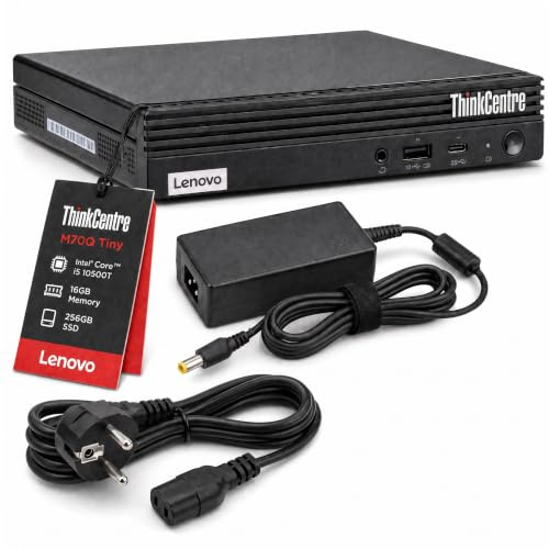 Lenovo ThinkCentre M70q Tiny Intel Core i5 10500T 256GB SSD Disco Duro 16GB Memoria Windows 11 Pro Desktop Computer Mini PC (Reacondicionado)