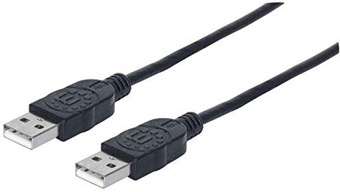 Manhattan Câble USB USB 2.0 USB-A mâle, USB-A mâle 50.00 cm Noir Feuille de Blindage, certifié UL, Contacts dorés 353885