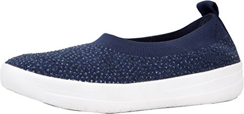 Fitflop Uberknit Ballerina - Crystal, Women’s Closed Toe Ballet Flats, Blue (Midnight Navy 399), 3 (36 EU)