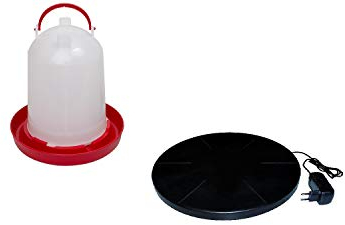 BVT Tränkenwärmer 25 cm Durchmesser mit 6 Liter Tränke rot/weiß
