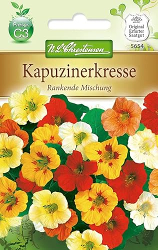 N.L.Chrestensen 5654, Tropaeolum majus Kapuzinerkresse, rankende Mg., Mehrfarbig