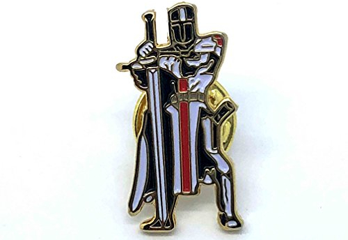 Patch Nation Tempelritter Kreuzritter Freimaurer Metall Pin Badge, 15mm Wide 25mm High, Aluminium