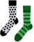 Dedoles Socken Unisex Damen Herren & Kinder Baumwolle viele lustige Designs 1 Paar Geschenk links rechts verschieden, Farbe Grün, Motiv Fußball, Gr. 43-46