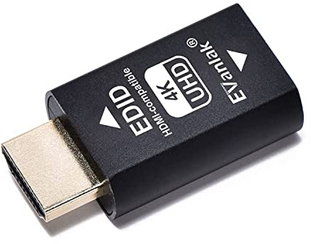 EVanlak HDMI-Emulator-Adapter (3. Generation), kompatibel mit Mac Thunderbolt auf HDMI-Switches/Extender/AV-Receiver/Video-Splitter 4 K, 3840 x 2160 bei 60 Hz-1er-Pack…