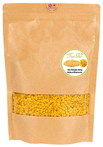 TooGet Reines Gelbes Bienenwachs, Natürliches Bienenwachs Pellets, Wachs Pastillen Premium Qualität, Kosmetische Qualität - 910g