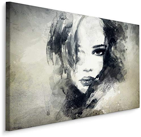 Muralo Leinwandbilder 40x30 Porträt Frau Schön Leinwand Wandbild Kunstdruck Mensch Gesicht Natur Abstraktion Schlafzimmer Wohnzimmer Wanddekoration Design XXL 1066 Br. 40 cm x Hö. 30 cm