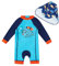 upandfast Baby-Strandbadeanzug mit Langen Ärmeln(Blauer Fisch,12-18 Monate)