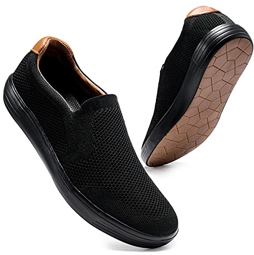 konhill Hombres Casual Transpirable Cómodo Malla Caminar Zapatos Vestido Sneaker Mocasines Slip On Zapatos Entrenadores