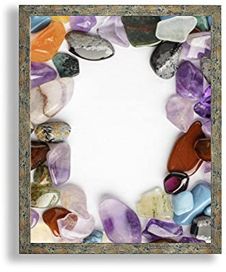 arte-tuo Bilderrahmen Opal X | 60x85 cm | Blau Gold | Blau Gold | Poster Puzzle Diamond Painting Drucke