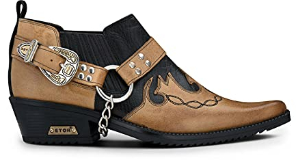 Scarpe da Uomo in Pelle Coccodrillo Nera e Marrone Chiaro con Fibbia in Metallo e Perno Stile Punk, da Ballo, Cubano, Cowboy Winklepickers 43