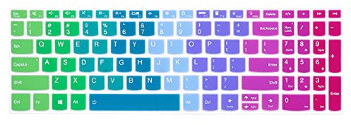 WYGCH Keyboard Cover for Lenovo Yoga 7i 15.6 16, IdeaPad 3/3i 15.6 17.3, 5/5i 15.6 17.3/Flex 5/Flex 5 15.6, Yoga Slim 7 15, Slim 7 15.6, ThinkBook 15/15P G2 G3 G4 (Rainbow)