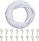 ZYBUX - 5 Metres Curtain Wire with 8 Hooks and 8 Eyes | Multi-Purpose Voile Curtain Cord Cable for Decorations | White | 1 Pack