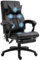 Vinsetto Massagesessel Chefsessel mit Massagefunktion 7 Massagepunkte höhenverstellbarer Drehstuhl mit Fußstütze Kopfstütze zeitgenössisch Schaumstoff PVC Schwarz 68 x 79 x 104-112 cm