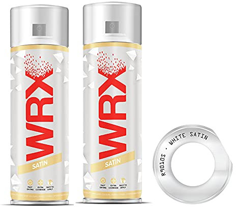 WRX Double Pack White Satin Spray Paint 400 ml Quality Brilliant Colours Perfect Finish No Need to Use Priming Brilliant All Purpose Interior/Exterior, Art, Crafts, Auto, Home Furniture, 400ml