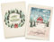 100%Mosel Postkarten Set Weihnachten, mit Aquarellmotiv, 12 Stück (105 x 148 mm), Weihnachtskarten aus baumfreien Naturpapier im Skandilook