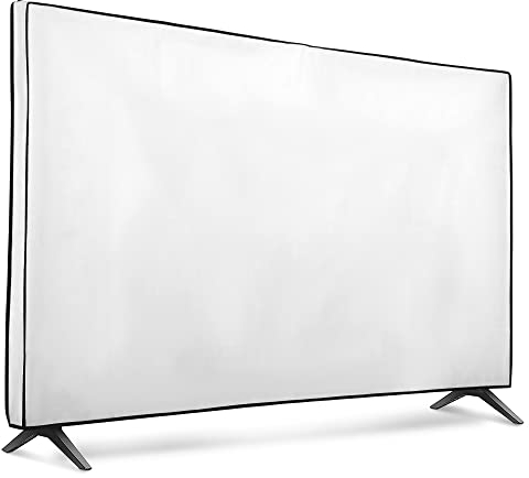 kwmobile Funda para Monitor 43 TV - Cubierta Protectora Textil para Pantalla de TV de Interior - Blanco