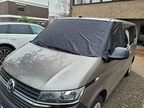 BREMER SITZBEZÜGE Frontscheibenabdeckung kompatibel mit VW T5 T6 T6.1 Wohnmobil Abdeckung Sonnenschutz Scheibenabdeckung Camper Blickdicht Wetterfest