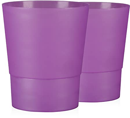Tymar Orchideentopf Übertopf, 2er-Pack, transparent, Blumentopf, Blumenkübel für Orchidee, Pflanzentopf aus Kunststoff, Moderne, schlanke, Runde Form, OSSTO001 (Violett, ø 14 cm)