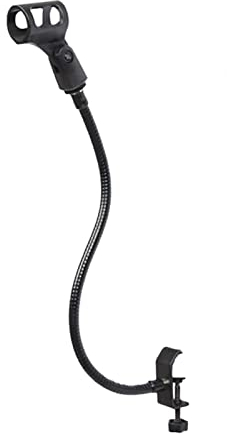 DASNTERED Support de microphone flexible en col de cygne avec pince de bureau, support de micro de bureau réglable à 360°, pour studio de radiodiffusion, équipement de diffusion en direct, stations