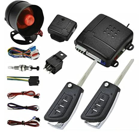 Baceyong - Cerradura central de coche universal para coche con sensor de choque + caja de control + 2 mandos de repuesto