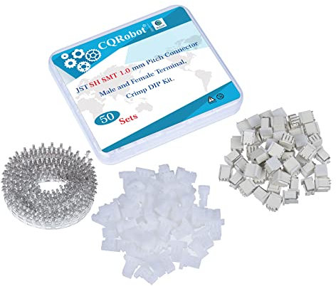 CQRobot JST SH SMD 1,0 mm Tonhöhe 2-Polige Elektronischer Steckverbinder IC Männlich Stecker, Weiblich Buchsengehäuse und T-Crimp-Klemme. 50 Sätze / 200 Teile Kabel-Platine-Adapterkabelbaugruppe.