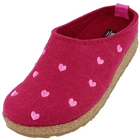 HAFLINGER Grizzly Cuoricini, Ciabatte Donna, Port, 36 EU