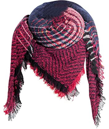 karierter Schal mit Fransen Muster Baumwolle Baumwolle Dreieckstuch Dreieck Schal Dreieckstuch Halstuch Mode Gestrickte Damen Schal poncho winterschal damen