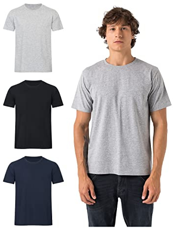 Burnell & Son Tshirt Herren 3er Pack aus 100% Baumwolle Regular Fit Basic Männer T-Shirt Set (S-5XL)