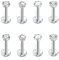 Morfetto 16G G23 Titan Tragus Labret Piercing Silber Lippenpiercing Ashley Medusa Piercing Lippe Ohrpiercing Zirkonia Stern Flat Piercing Ohr Knorpel Tragus Helix Piercings Titan 6mm