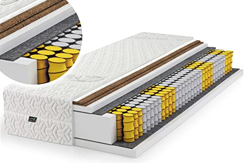 Carbon Kokos Einlage Sprungfederkern Matratze Kokosmatte Federkern Mattress (180 x 200)