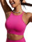 CRZ YOGA Damen Bikinitops Stehkragen Bikini Sport BH Racerback Gepolstert Bikinioberteil Sexy Bikini Oberteil Hibiskus-Purpur 38