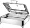 Chafing Dish Elettrico, 9L Scaldavivande Elettrico per Buffet, Feste e Banchetti, Contenitore Scalda Cibo Professionale con Coperchio in Vetro, Temperatura Regolabile (0-85℃)