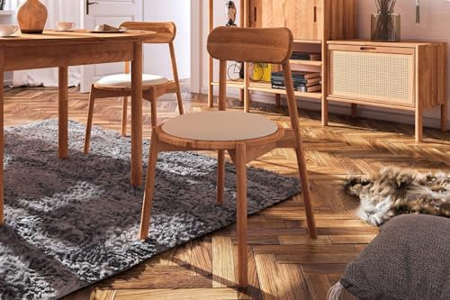 Stuhl, 2er Set, Wellsford 56 Kernbuche massiv geölt - Abmessungen: 80 x 47 x 50 cm (H x B x T)