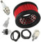 FUBESK Kit de filtre à air pour tronçonneuse Echo 13030039730 CS-370 CS-400 CS-5000 CS-3500, filtre à air avec filtre à carburant, bougie d'allumage, ampoule d'amorçage, conduites de carburant, évent