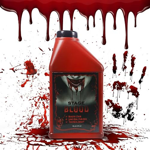 VIPNAJI Faux Sang Halloween , Maquillage Halloween, Artificiel Zombie 473ml Rouge Foncé, Faux Sang pour Halloween, un maquillage de zombie, Farces, Film, des blessures et des cicatrices