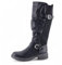 Pogolino Stivali da donna larghi, invernali, autunnali, elasticizzati, piatti, ST12, St12 nero, 37 EU