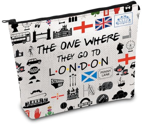 London Trip Make-up-Tasche UK Reise Urlaub Geschenke London Skyline Reisetasche London England Kosmetiktasche Willkommensgeschenk, London, Großbritannien, Tasche